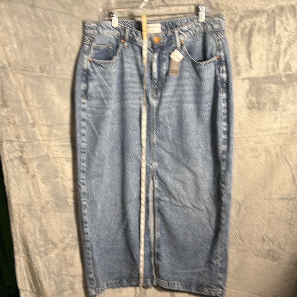 Lane Bryant Denim Maxi Skirt NWT plus size‎ 14 slit up center front - Picture 6 of 13